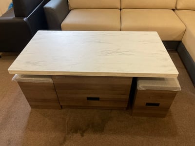 納維多系統板雙色4尺多功能升降大茶几~可當餐桌 全嶸家具=服務第一2