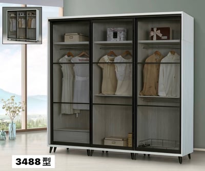 現代型 七尺衣櫃/玻璃門衣櫃1