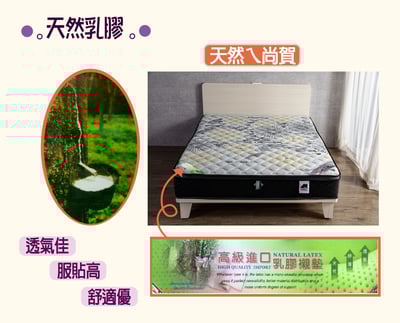 【EPE泡棉護邊】石墨烯乳膠硬式獨立筒床墊6