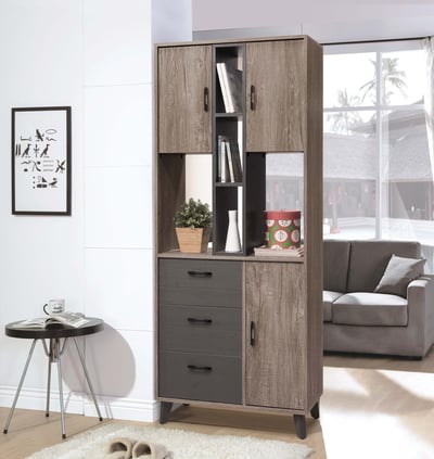 古橡 2.7尺雙面櫃/2.7尺雙面櫃-全嶸家具=服務第一1