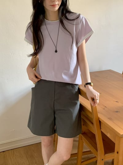 早鳥價開團中！《可愛甜美》撞色滾邊寬袖T-shirt6