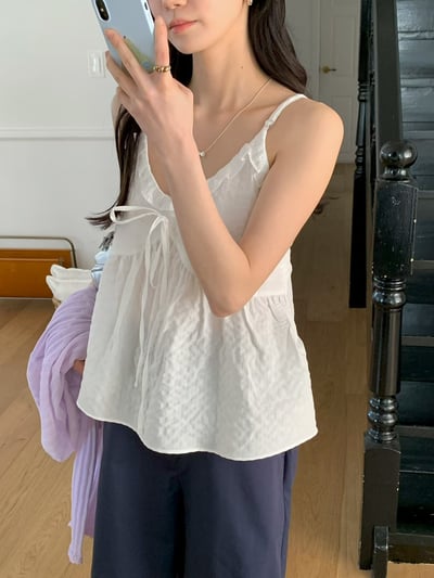 LAST 1早鳥價！《可愛甜美》荷葉邊綁帶傘狀背心4