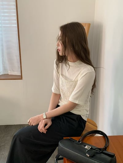 W7成團！《v家》微高領五分袖打底衣3