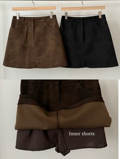 黑色s現貨！《V家》許願不停短裙斷貨就來件打底短褲2