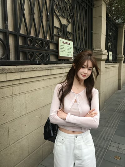 W6成團！《蔬菜家》直紋花邊背心+罩衫set(不可拆)2