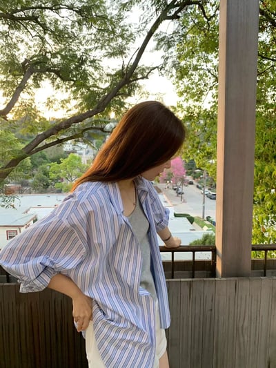 last 1早鳥價！《ounce》天空色直紋襯衫10