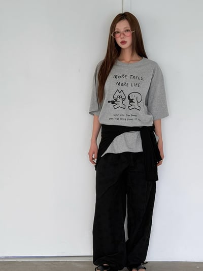 last 1早鳥價！《貓貓狗狗》貓狗和平種樹救地球T10