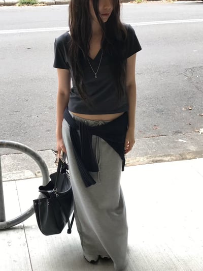 last 1早鳥價！《26春夏爆紅設計師》低腰後綁繩開衩長裙9