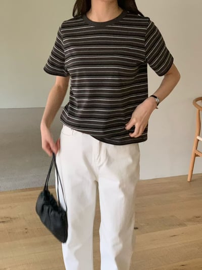 W6成團！《花語家》今年新款漂亮顯瘦條紋T(推black)11