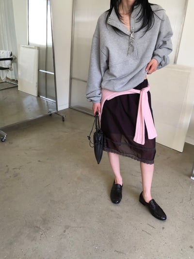 W5成團！《l&k》法式蕾絲半裙(onni推burgundy)10