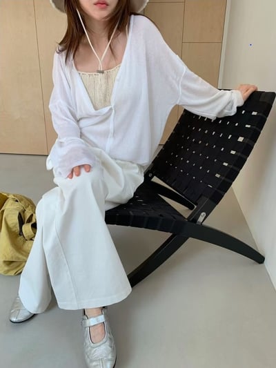 早鳥價開團中！《夏日罩衫》寬鬆大件落肩薄罩衫11