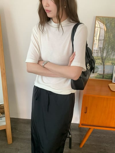 W7成團！《v家》微高領五分袖打底衣5