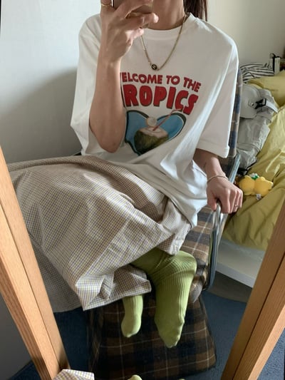 早鳥價開團中！《平價韓貨》寬鬆緊帶細格紋裙4