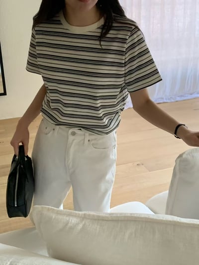 W6成團！《花語家》今年新款漂亮顯瘦條紋T(推black)21