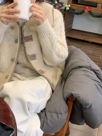 焦糖現貨！《不顯腫廠商》不對稱扣眼保暖背心13