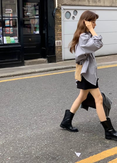 斷貨《ounce襯衫真的推》韓妞中性格紋襯衫20