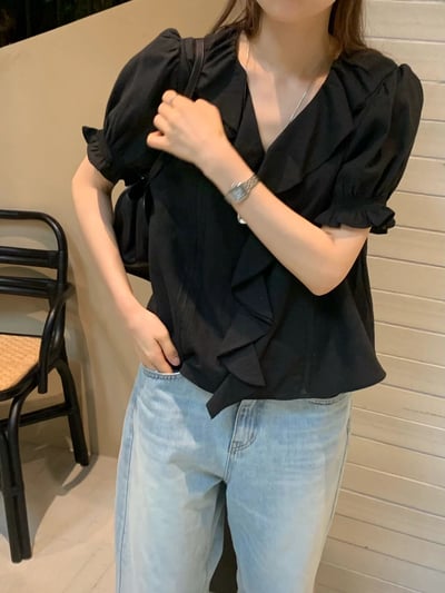 W6成團！《ounce》本周最推lace荷葉邊花苞袖襯衫3