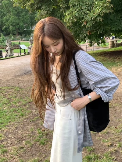 斷貨《ounce襯衫真的推》韓妞中性格紋襯衫11