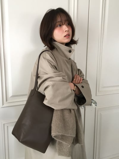 W0成團！《質感onni》類the row可調節羊皮水桶包7