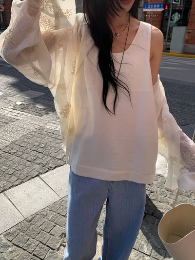 W8成團！《背心富翁》素色中長板寬肩帶ops3