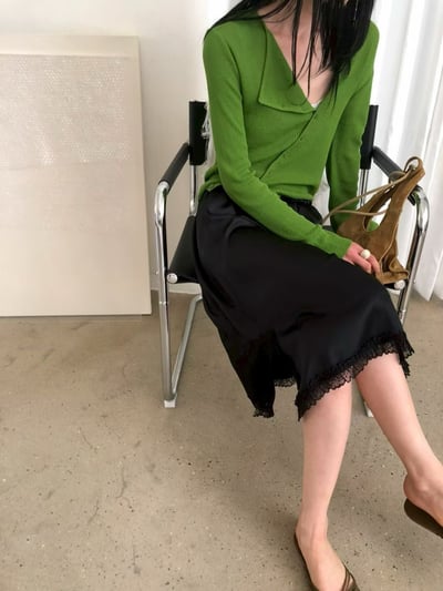 W5成團！《L&K》蛋糕奶油邊綁帶蕾絲半裙8