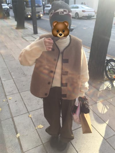 焦糖現貨！《不顯腫廠商》不對稱扣眼保暖背心2