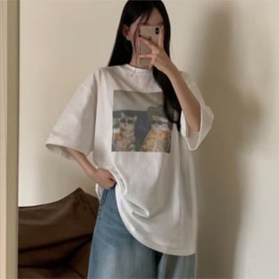 W7成團！《夏日T shirt》啤酒貓咪 tee17