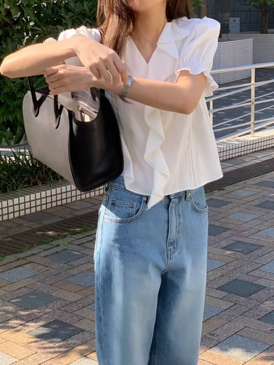 W6成團！《ounce》本周最推lace荷葉邊花苞袖襯衫23