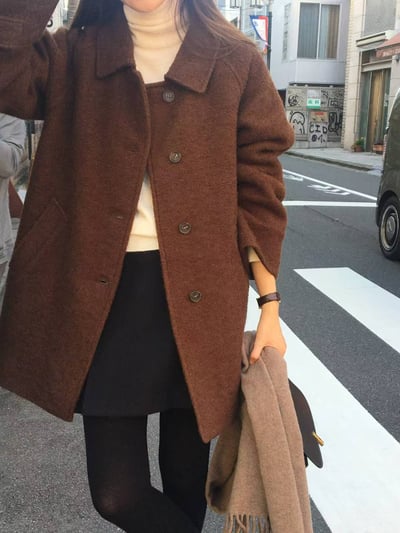 咖現貨特價！《質感onni》78公分衣長羊毛大衣1