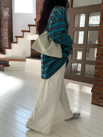 W7成團！《平價韓貨》拉繩決定裙型壓紋長裙11