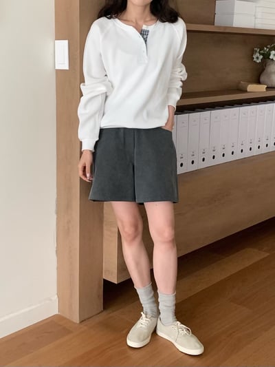 last 1早鳥價！《b家》waffle格紋排扣上衣4