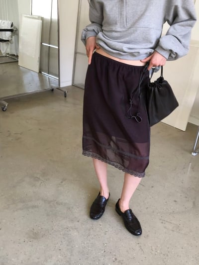 W5成團！《l&k》法式蕾絲半裙(onni推burgundy)6