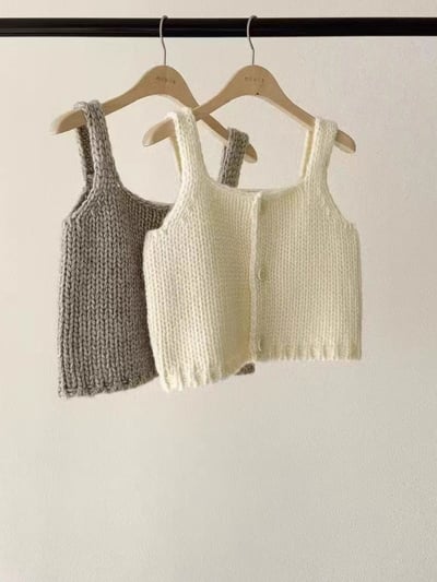 灰色現貨！《ounce春裝》雙面穿粗毛線背心3