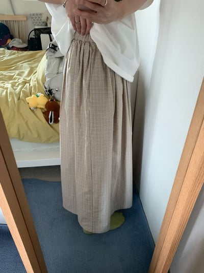 早鳥價開團中！《平價韓貨》寬鬆緊帶細格紋裙1