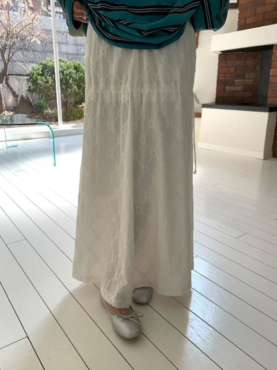 W7成團！《平價韓貨》拉繩決定裙型壓紋長裙9