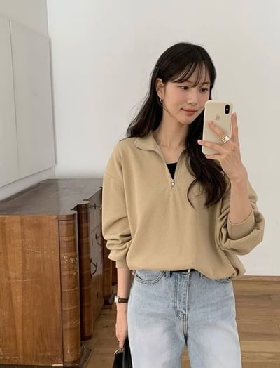 W5成團！《like jennie》半拉鍊jumper套裝(短褲長褲都有)4