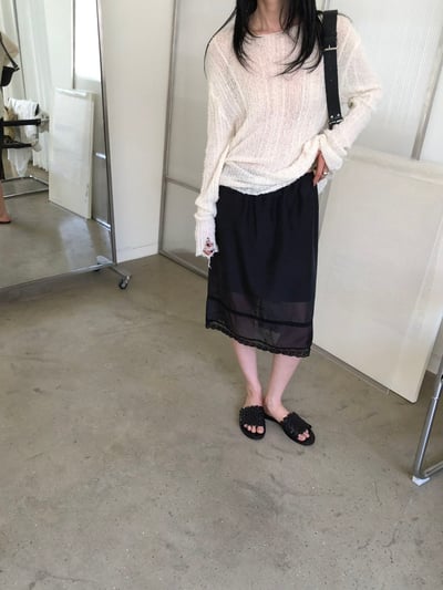 W5成團！《l&k》法式蕾絲半裙(onni推burgundy)12