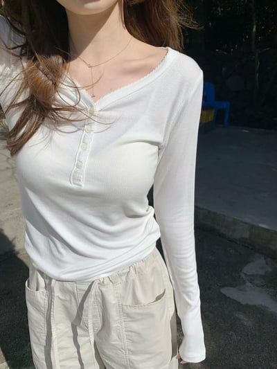 W6成團！《蔬菜家》花邊排扣打底衣7