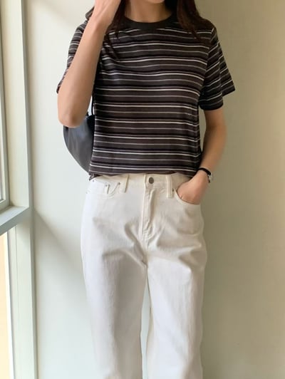 W6成團！《花語家》今年新款漂亮顯瘦條紋T(推black)13