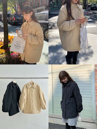 奶油現貨！《可甜可鹽》小花領棉服2