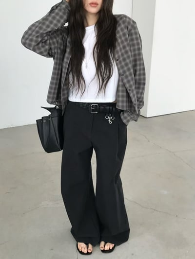 last 1早鳥價！《26春夏爆紅設計師》格紋短版襯衫5