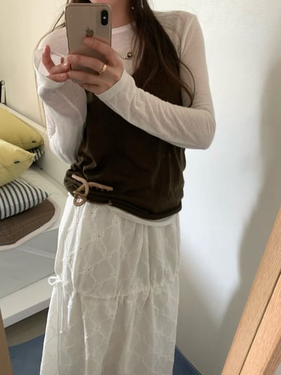 W7成團！《平價韓貨》拉繩決定裙型壓紋長裙19