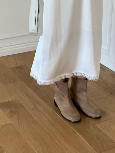 W6成團！《花語家》人造絲鬆緊蕾絲半裙6