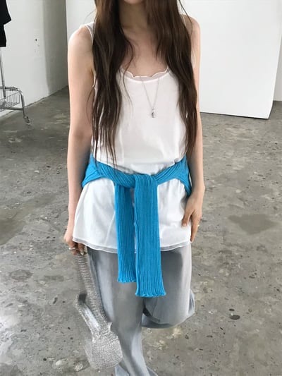 早鳥價開團中！《26春夏爆紅設計師》蕾絲疊穿感背心ops24