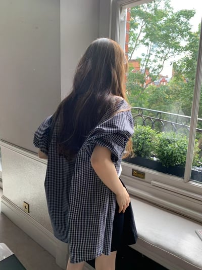 斷貨《ounce襯衫真的推》韓妞中性格紋襯衫5