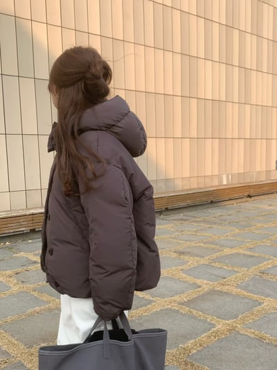 奶茶現貨！咖色特價預購！《簡約好看》帽子可拆羽絨外套15