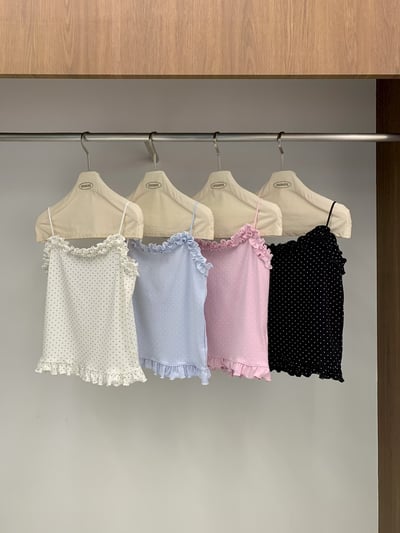 last 1早鳥價！《可愛甜美》法式花瓣點點背心9