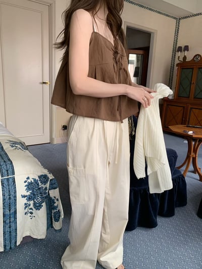 早鳥價開團中！《清新甜美》法式棉麻傘狀綁帶背心12