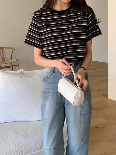 W6成團！《花語家》今年新款漂亮顯瘦條紋T(推black)7