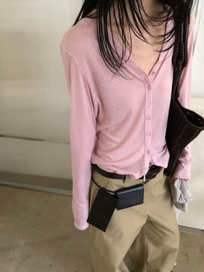 W5成團！《l&k》直紋斜排扣cd (onni推pink & sky)3